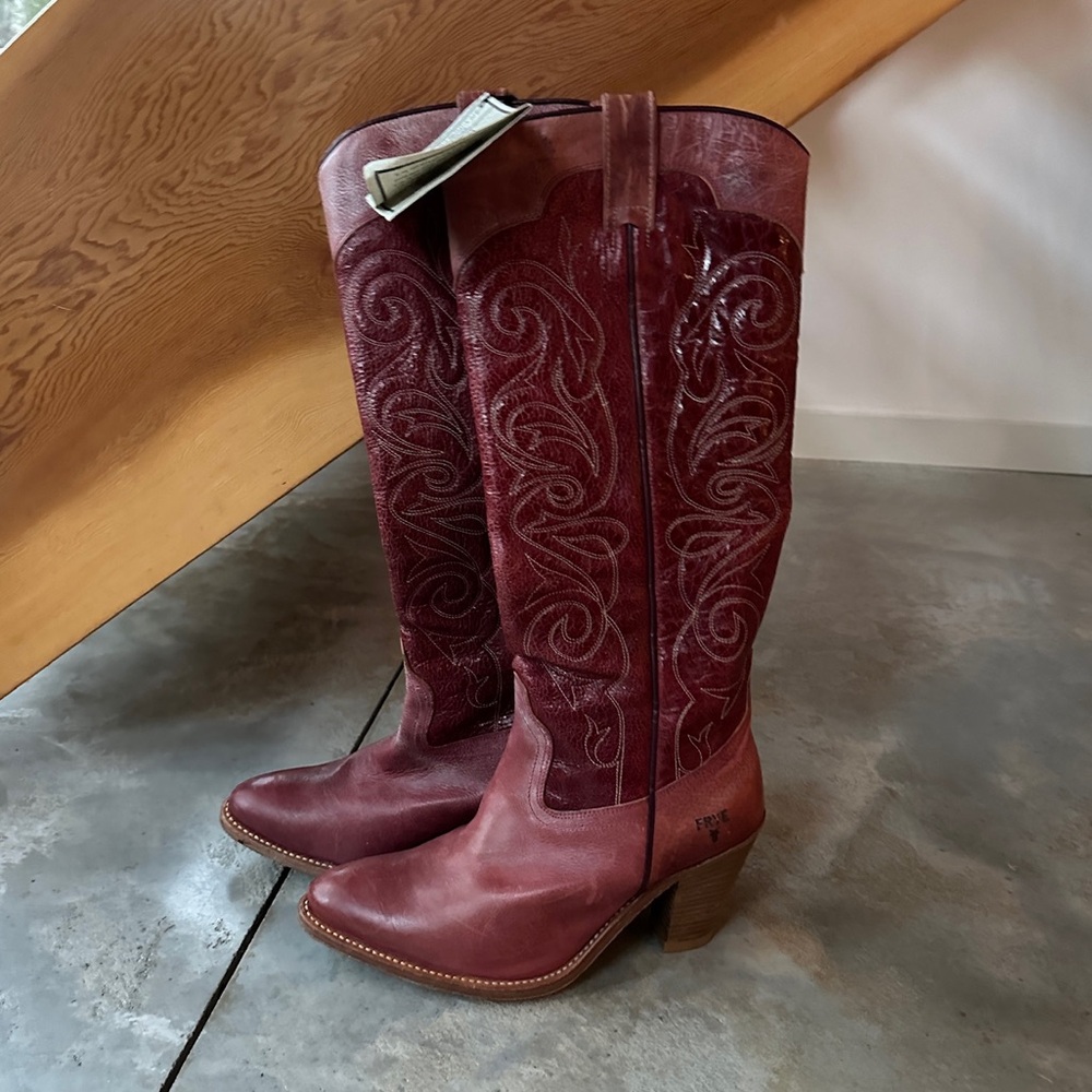 Frye Women's Red Heeled Boots - Picture 5 of 10
